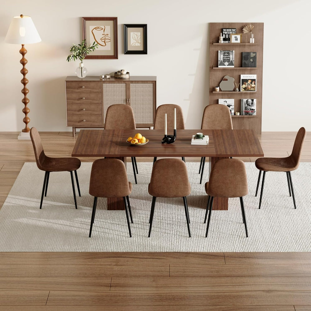 78.74" Dining Table Set for 8 with Storage Cabinet, Large Rectangular Di...