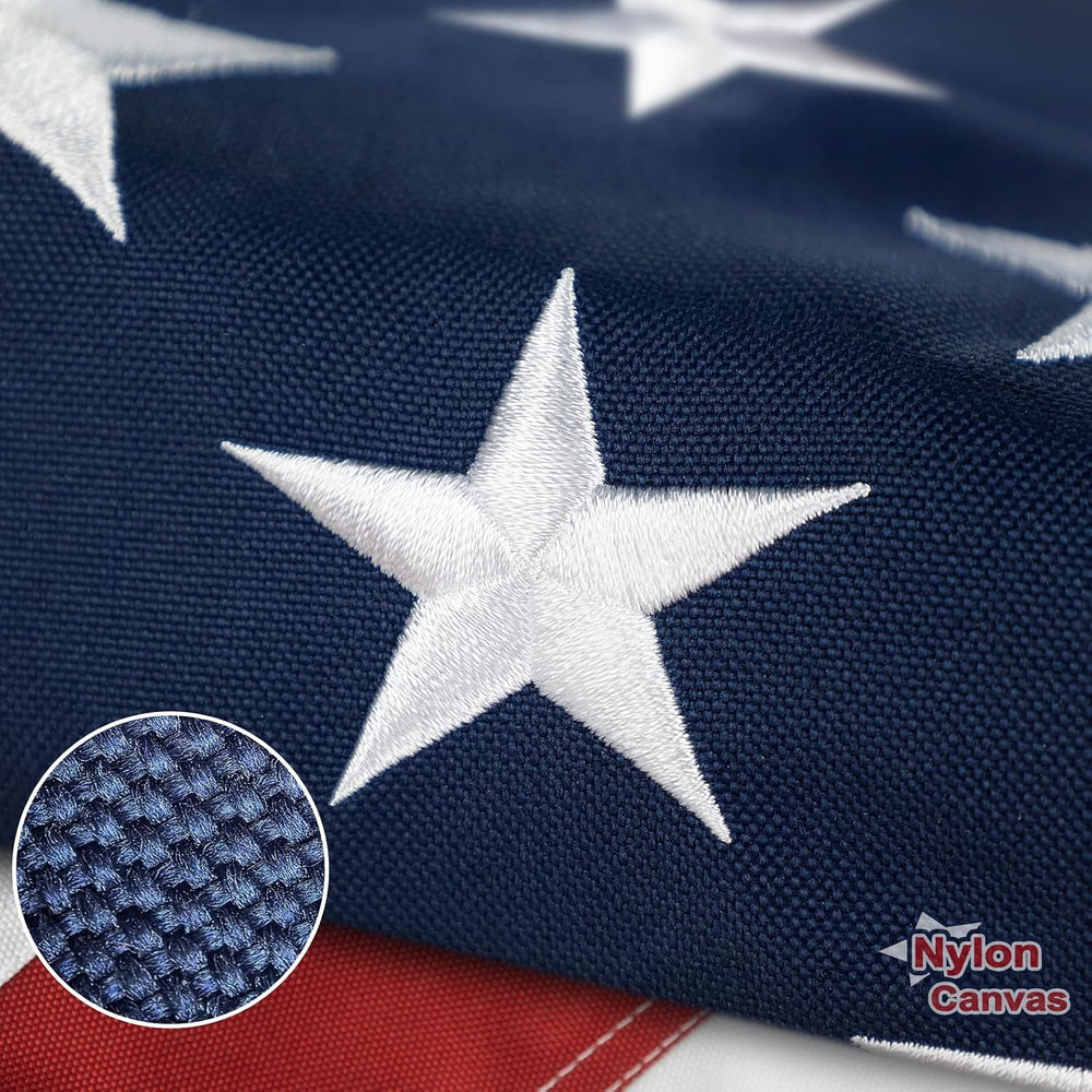 Nylon Canvas American Flag 4x6 FT 600D Luxury TearProof Series for Outside, S...