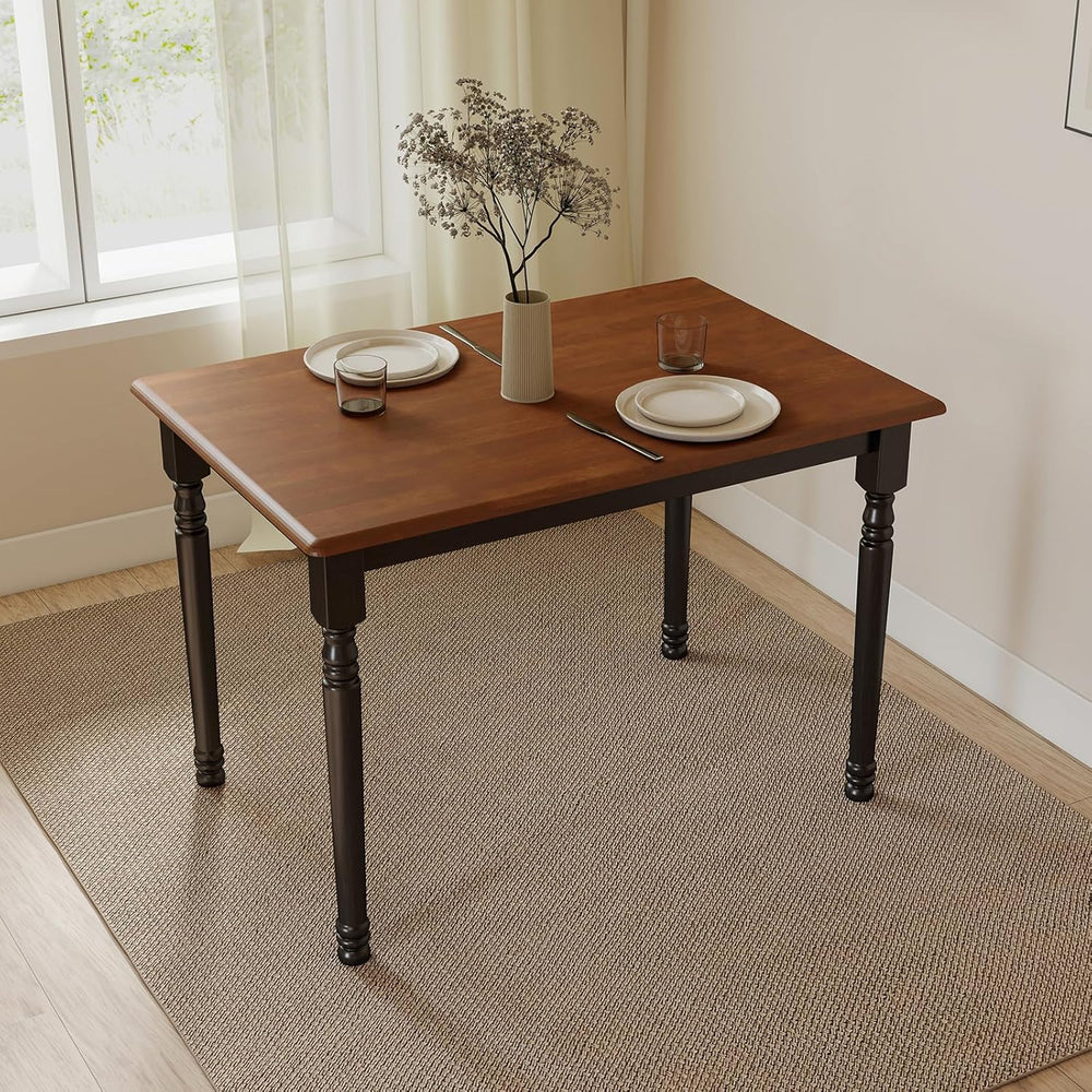 Kmax Small Dining Table for 2-4, Solid Wood Dining Table for Small Spaces 2 P...