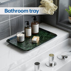 Vanity Decorative Tray, 12" x 8" Green Marble Pattern Perfume Tray, Bathroom & Countertop Organizer for Soap, Jewelry, Candle