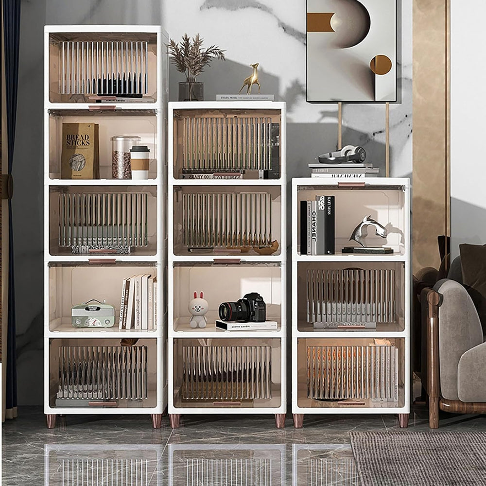 Translucent Nightstand with Flip Drawer, Simple and Stylish Bedside Table for...