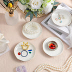 Shappy 12 Pcs Ceramic Jewelry Tray 4.5 in Ring Dish Bulk Decorative Trinket Dish for Bridal Shower Weddings Birthdays Gifts