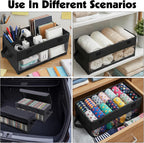 CD Storage Box, CD Case Holder with Handles | 14.17×6.3×5.51in Lid and Clear Window Stackable CD Organizer Box Holds Up to 32 CDs in full jewel cases(Black)