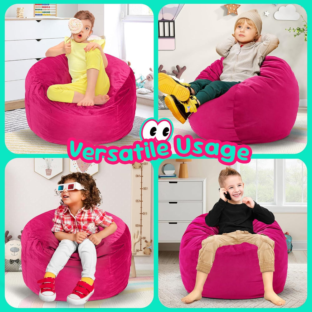 Hobestluk Bean Bag Chairs 2.5FT Bean Bag Chair with Memory Foam Filled & ...