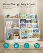 SONGMICS Custos Collection - Book and Toy Storage Organizer, 5-Tier Montessori Kids Bookshelf and Toy Storage Shelf, for Children's Room, 11.8 x 40.8 x 31.5 Inches, Cloud White UGKR077WZ01