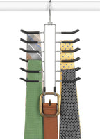 Whitmor Swivel Tie Hanger with Belt Loops Chrome / Black