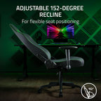 Razer Iskur V2 X Ergonomic Gaming Chair — Built-in Lumbar Support, Widened Seat Base, High-Density Foam Cushions, Adjustable 152° Recline, 2D Armrests, Plush Fabric Finish, PC Gaming — L33T Edition