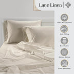 LANE LINEN Pillow Case Covers King, Set of 2, 100% Egyptian Cotton Sateen, Soft Cool & Smooth 1000 Thread Count Pillow Cases - Swiss Dot - Ivory