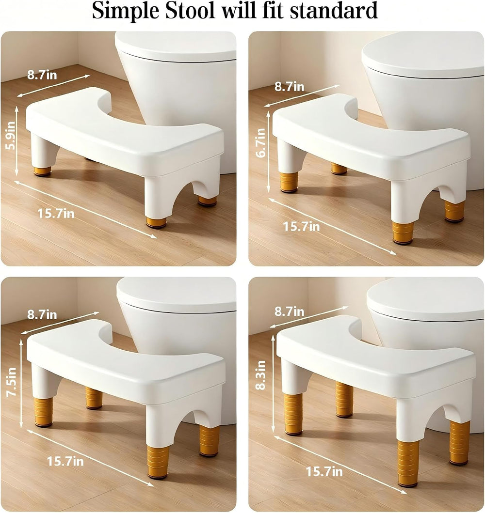 LGURT Height Adjustable Toilet Stool 6–9", Squatting Posture for Adults