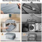 Comforter Storage Bag - Large Capacity Blanket Storage Bags 3-Layer Ultra Space Saving Self Compression Organizer, Washable Compression Bags for Storage Comforter Blanket, 8-Pack, Grey
