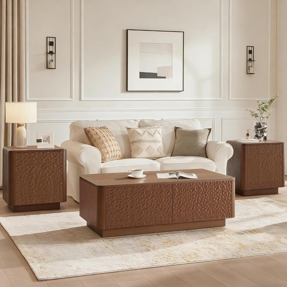 3 Piece Coffee Table Set, Coffee and End Tables Set, Rectangular Coffee Table...