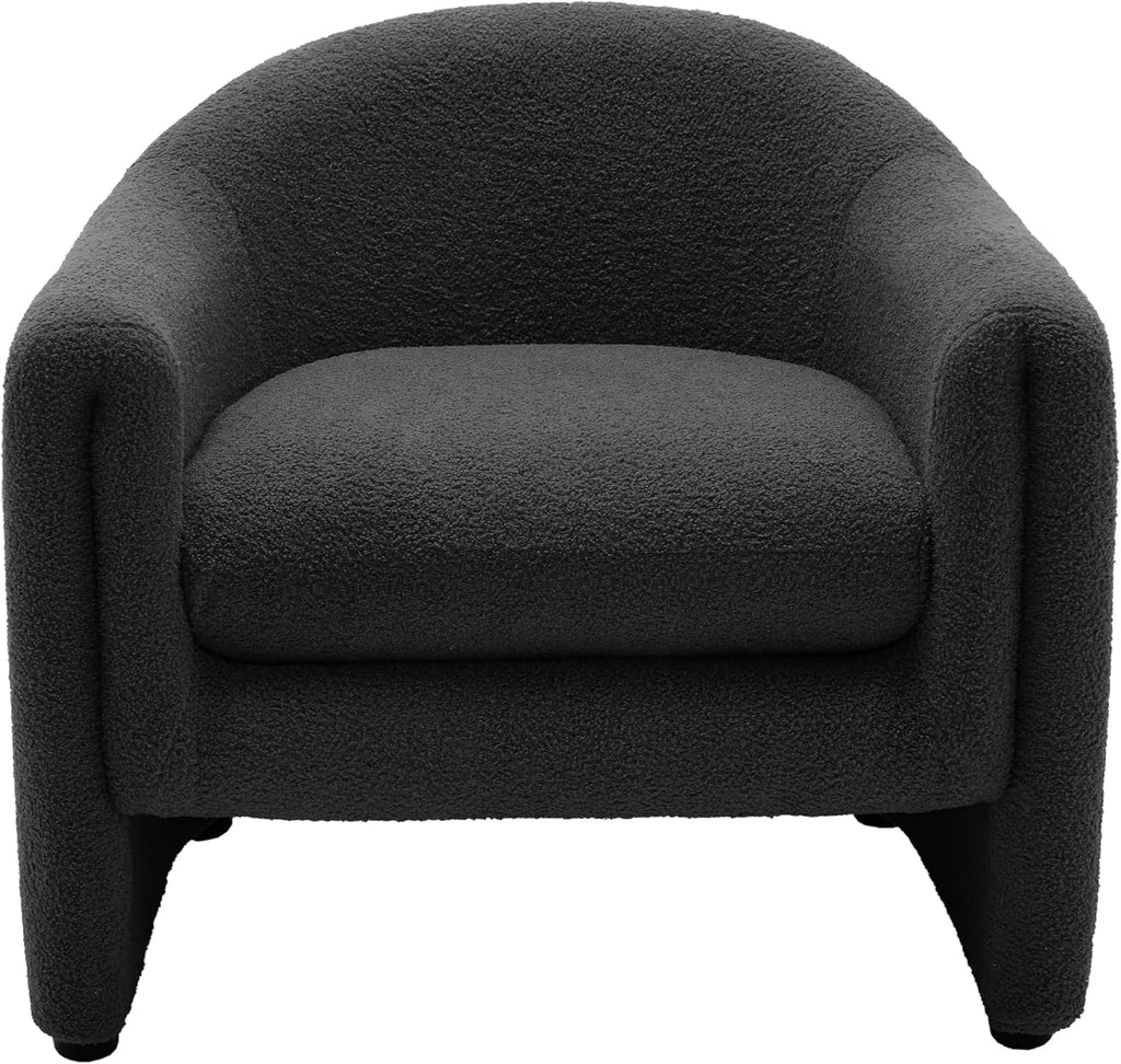 Accent Chair, Modern Boucle Fabric Armchair for Living Room, Comfy Upholstered Reading Single Sofa Chair for Bedroom (Boucle Dark Grey, Set of 1)