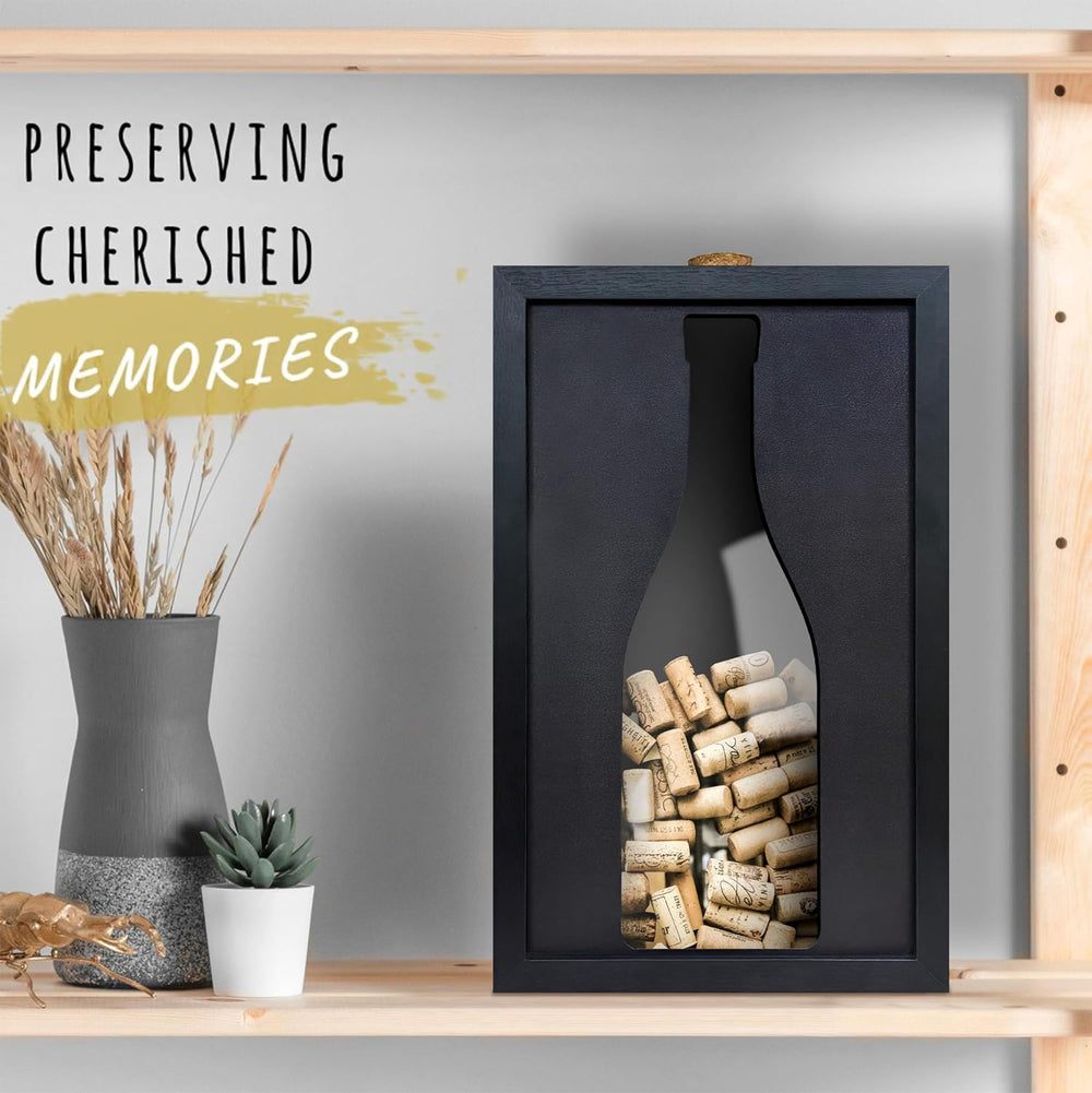 flinelife Wooden Wine Cork Holder, 13x8, Wine Cork Collector Shadow Box - Per...