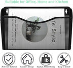 EASEPRES 3 Single Pocket Mesh Hanging File Organizer, Vertical Wall Mounted Magazine File Holder, Mount Basket Mail Paper Document Folder Organizing for Office, Home and School, Black