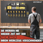 Large Power Tool Organizer Wall Mount, 3-Tier Heavy Duty Metal Loads 260 lbs, 7 Cordless Drill Holder Garage Tool Storage Rack, Utility Shelf for Workshop Shed Basement, Gifts for Men Dad Christmas
