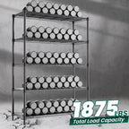 48" W Storage Shelves 5-Tier Wire Shelving, 1875LBS Adjustable Metal Shelving with 5 Shelf Liners, Heavy Duty Steel Wire Rack for Garage Commercial Pantry Kitchen, 48" W x 18" D x 72" H, Black