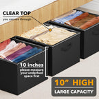 SpaceAid 3 Pack 10" High Under Bed Storage Containers, Large Underbed Storage Organizer Bins with Lids for Bedroom, Dorm, Clothes, Closet Organization, Bed Sheets and Blankets (Black)