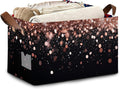 Pink Glitter Storage Baskets,Foldable Organizer Bin with Handles for Home Living Room Bedroom Closet Box 17x11.5x10Inch