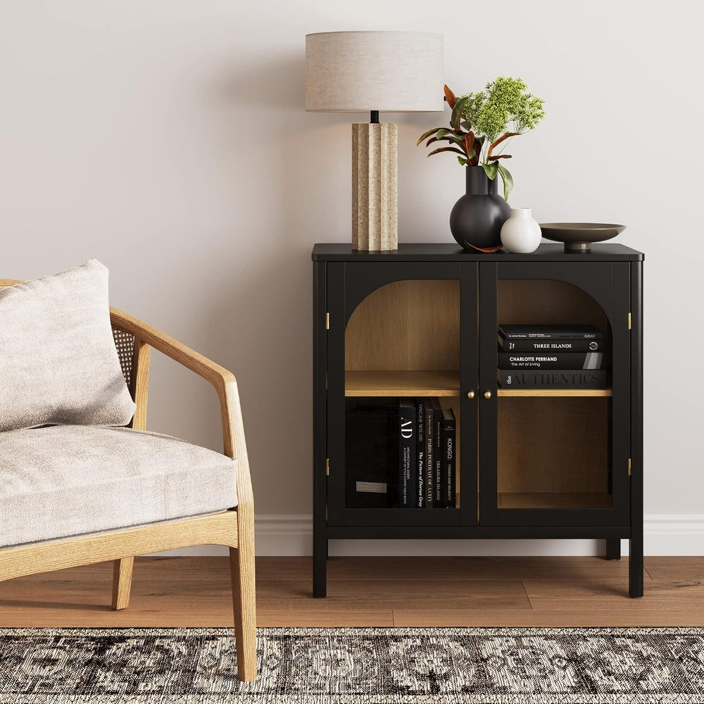 Nathan James Mason Storage Cabinet, Free Standing Accent Sideboard Buffet, Cr...