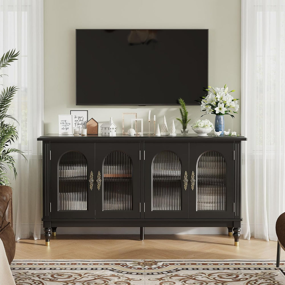 iPormis Fluted Arched Buffet Cabinet with Storage, 59" Modern Sideboard ...