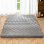 MAXYOYO Japanese Floor Futon Mattress Twin Size, 3" Thicken Tatami Sleeping Pad Foldable Roll Up Mattress, Portable Floor Mattress Pad for Adults, Guest Room, Camping, Grey