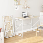 Elephance Folding Desk Writing Computer Desk for Home Office, No-Assembly Study Office Desk Foldable Table for Small Spaces