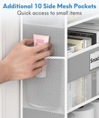 Over The Door Organizer Hanging, 5 Shelf Behind The Doors Storage, Pantry Door Organizer, Closet Organizers for Bedroom and Nursery (Grey)