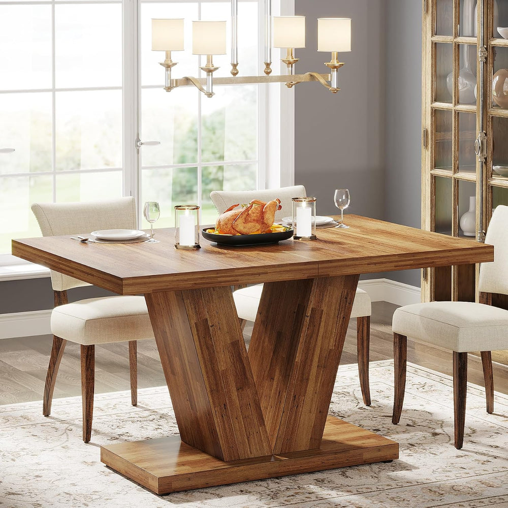 Tribesigns 47-Inch Dining Table for 4, Walnut Brown Kitchen Dinner Table with...