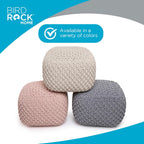 BIRDROCK HOME Square Pouf Ottoman - Cotton Braided Foot Stool with Bean Bag Filling - Compact and Comfortable Seating, Lightweight and Sturdy Boho Foot Rest for Living Room or Bedroom (Natural)