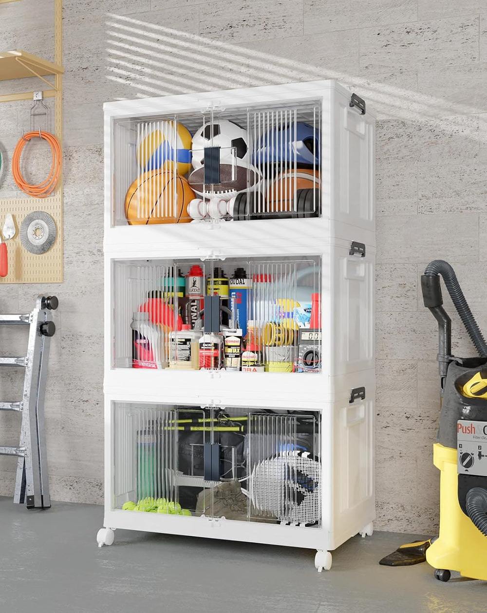 OlarHike 97QT Storage Bins with Lids for Closet, Garage, Shelves, 3 Pack