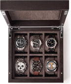 TAWBURY Wooden Watch Box for Men – 6 Watch Box Wood | Wooden Mens Watch Box Rustic | 6 Watch Case for Women & Men | Watch Collection Box for Men | Wrist Watch Storage Case for Men Wood