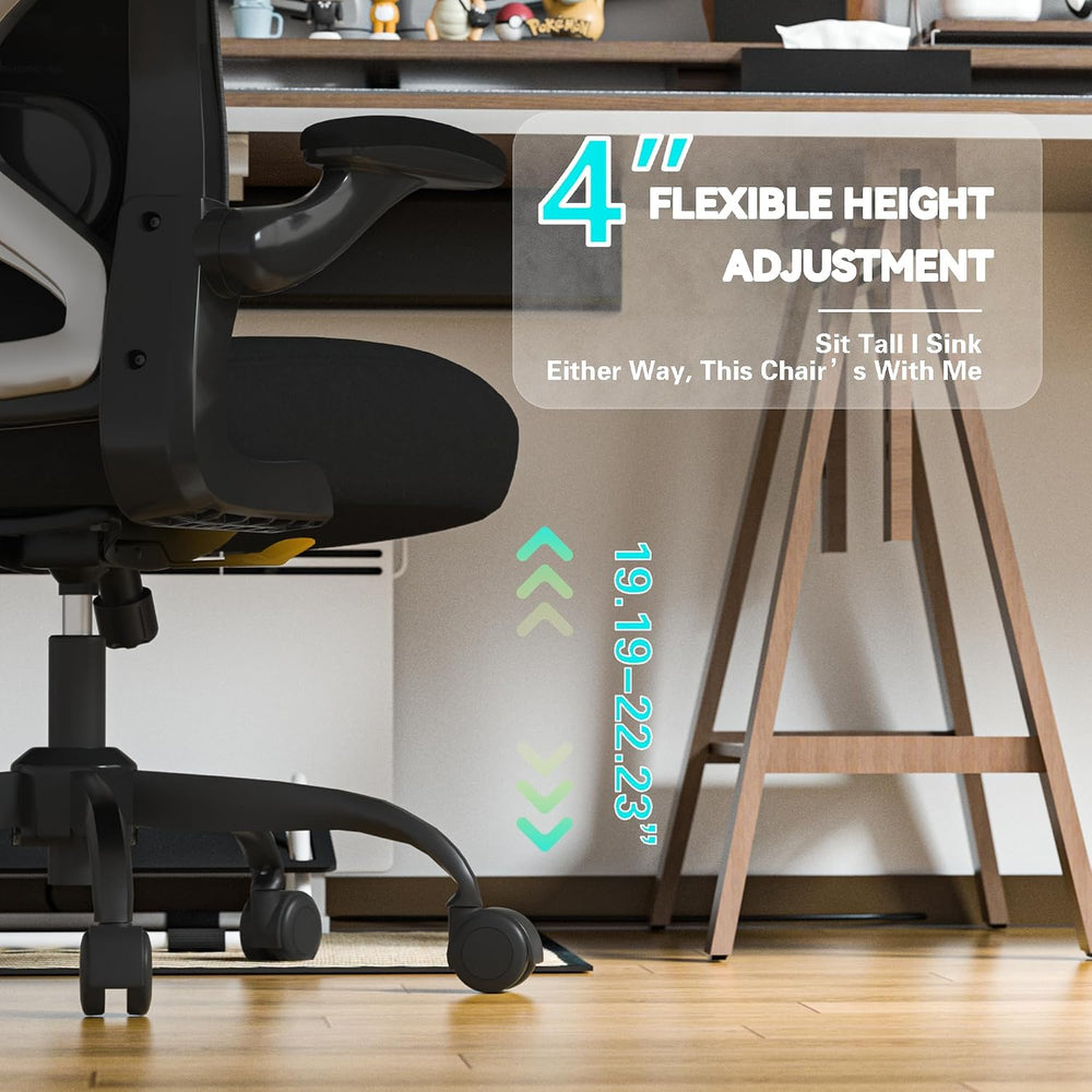 Ergonomic Home Office Chair, 4-Way Lumbar, Thick Cushion, 330LBS | Adjustable...