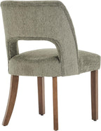 VKNOW Wooden Dining Chairs Set of 2, Modern Fabric Upholstered Dining Room Chair Kitchen Chairs, Farmhouse Dinner Chair for Kitchen Dining Room, Green