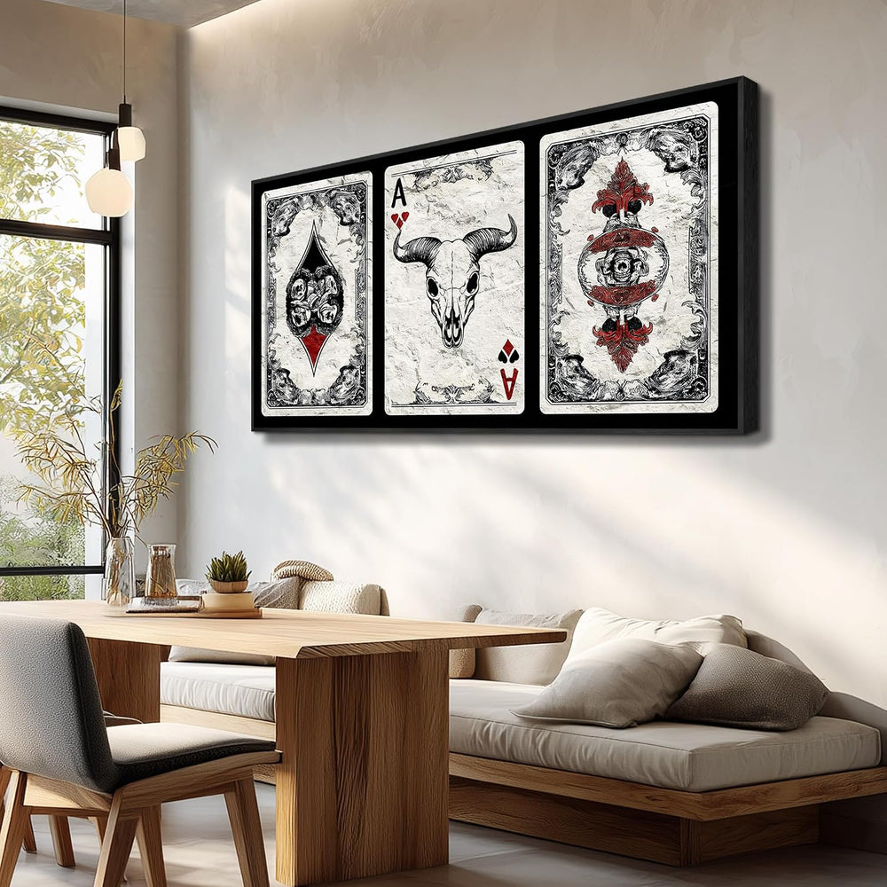 Western Wall Art, Southwestern Cowboy Playing Card Modern Wall Decor,20x40