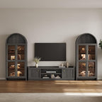 SICOTAS TV Stand Entertainment Center - 67" TV Console for Living Room Modern TV Stand for Bedroom, Media Console with Shelf and Cabinet, Entertainment Stand for TVs up to 65 75 Inch(Dark Grey Oak)