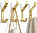 Coat Hooks Wall Mount for Hanging: 20LB Sturdy Hanger for Backpack, Towel, Bag, for Closet, Bathroom, Door, Mushroom, Brushed Gold 4 Pack, 3.75"