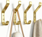 Coat Hooks Wall Mount for Hanging: 20LB Sturdy Hanger for Backpack, Towel, Bag, for Closet, Bathroom, Door, Mushroom, Brushed Gold 4 Pack, 3.75"