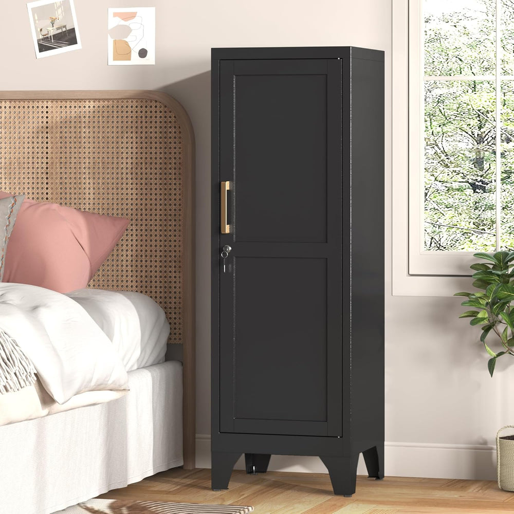 Coolsun 46" H Metal Pantry Cabinet, Metal Storage Locker with Door and 2...