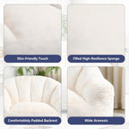 mikibama 41.4" Bean Bag Chair with Arms,Comfy Faux Fur Boneless Beanbag Chairs for Adults and Kids, Channel Tufted Lazy Floor Sofa Chair for Living Room Apartment,Bedroom Dorm(Beige)