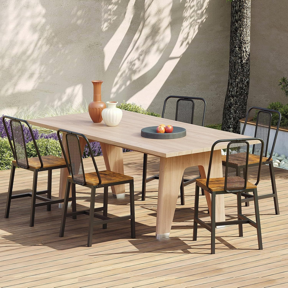 YATINEY Dining Chairs Set of 4, Farmhouse Kitchen Room Chairs, Rustic | Indus...