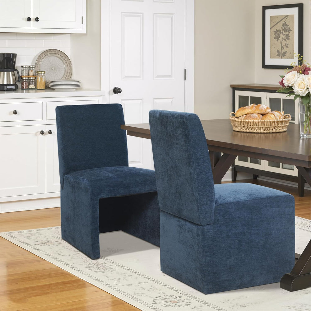 RNKSFX Blue Upholstered Dining Chairs Set of 2, Kitchen & Dining Room Cha...