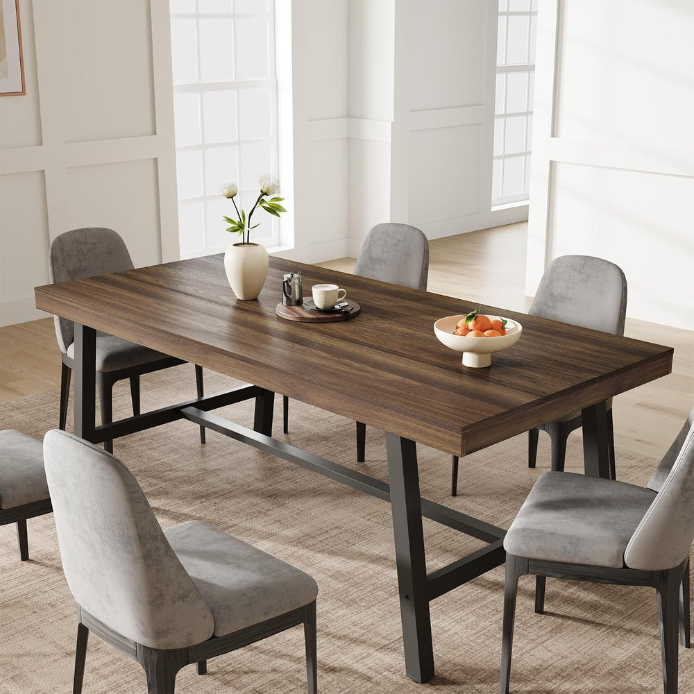 Garvee Industrial Dining Table for 6-8, 70.87" Heavy Duty Rectangular Ki...