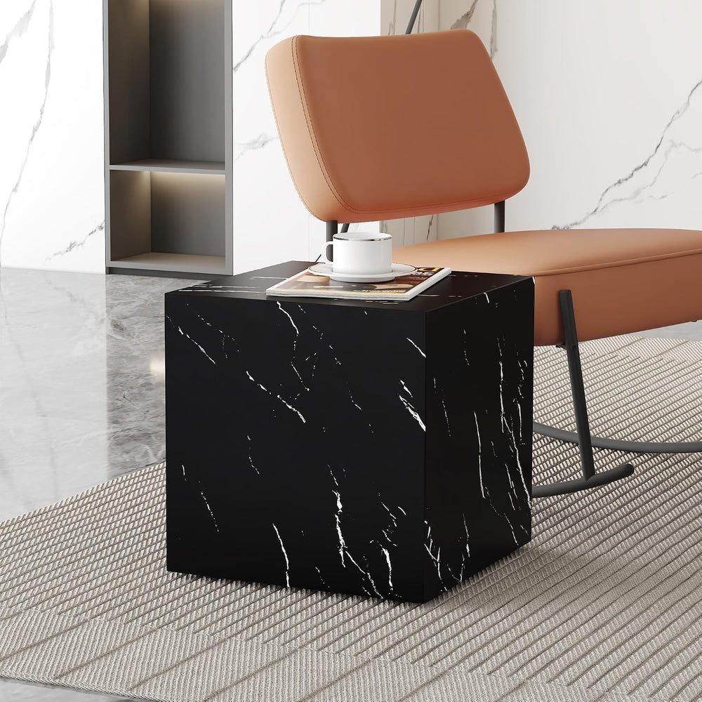 W15.7'' Modern Wood Square Side Table End Table for Living Room, No A...