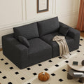 81" Cloud Loveseat Sofa in a Box, No Assembly Required Comfy Deep Seat Chenille Boneless Couch, Modern Small Couches for Living Room, Apartment, Black