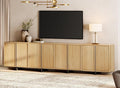 WAMPAT Multifunctional TV Stand for 32-110 Inch TVs, Modern TV Console Entertainment Center with T-Shaped Legs, Media Console Table for Living Room, Bedroom, Oak