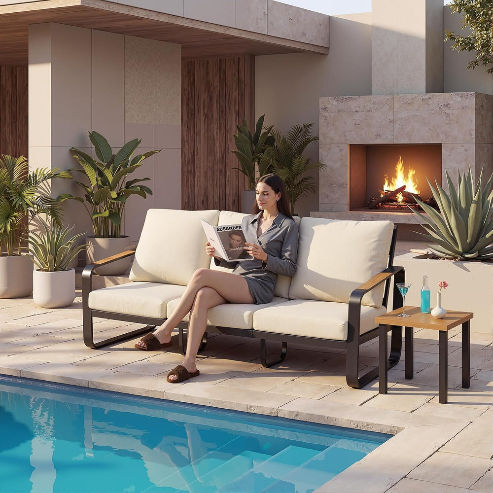 Tribesigns Outdoor Patio 3 Seater Sofa Tall Back & Oversized Seat, Modern...