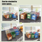 ELLDOO 3 Drawers Tea Bag Organizer Box, Clear Acrylic Stackable Tea Bag Storage Holder for Kitchen Pantry, Coffee Pod Snack Storage for Countertop Cabinet