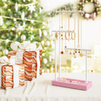 SRIWATANA Jewelry Organizer Stand, Extra Tall Necklace Holder Jewelry Holder, Gift Idea (Pink & White)