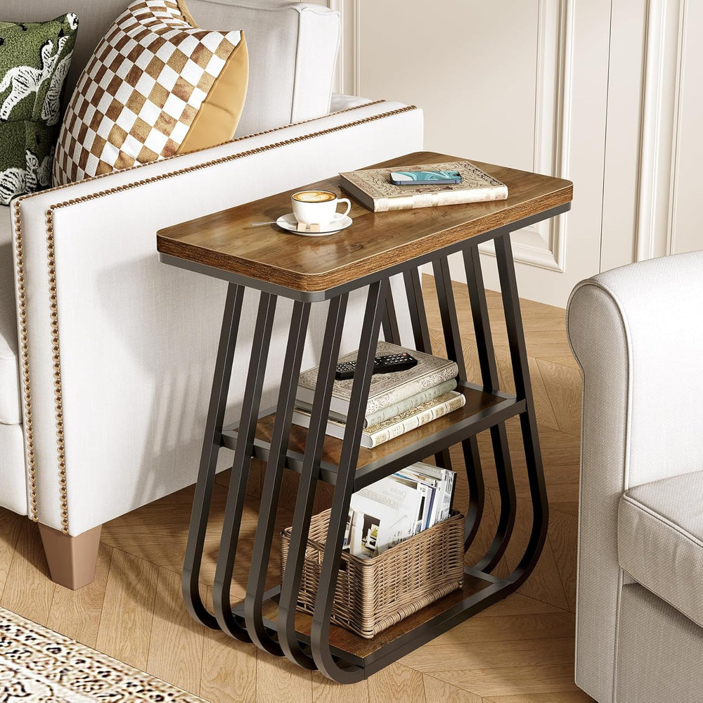 LITTLE TREE End Table for Living Room, 3-Tier Side Table for Small Spaces, In...
