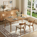 100% Solid Wood Dining Chairs,Mid Century Modern Dining Chairs with Upholstered Cushion,Kitchen,Dining Room Chairs Set of 4 (4, Original Color White Upholstery)
